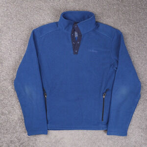 L.L.Bean Polartec Fleece Large Blue Long Sleeve 1/4 Snap Pullover Sweatshirt